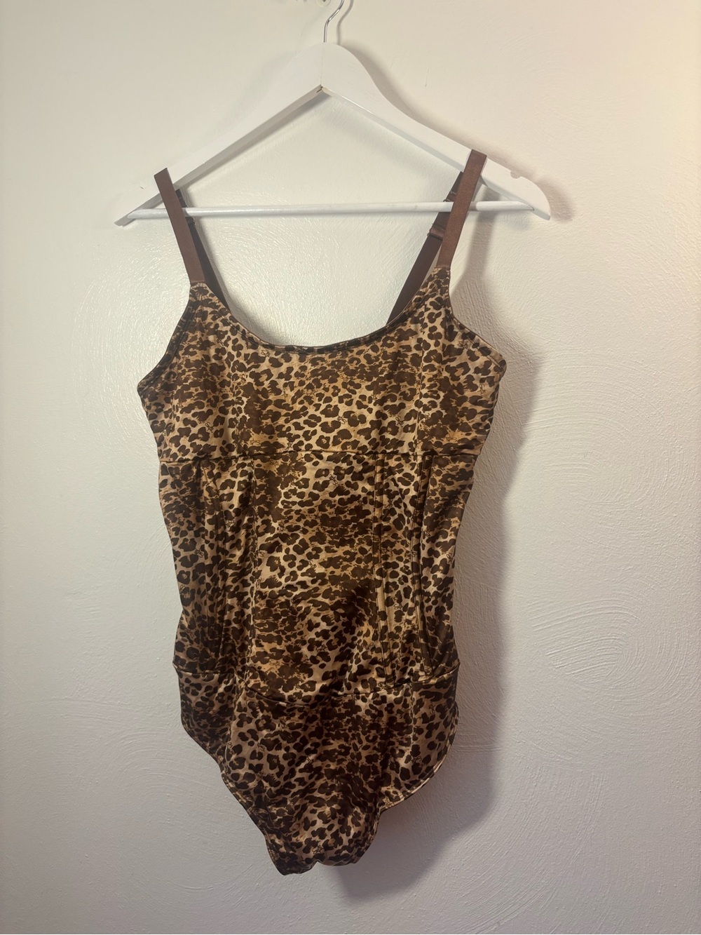 Sofia Vergara Corset Leopard-Print Satin Bodysuit Size XXL